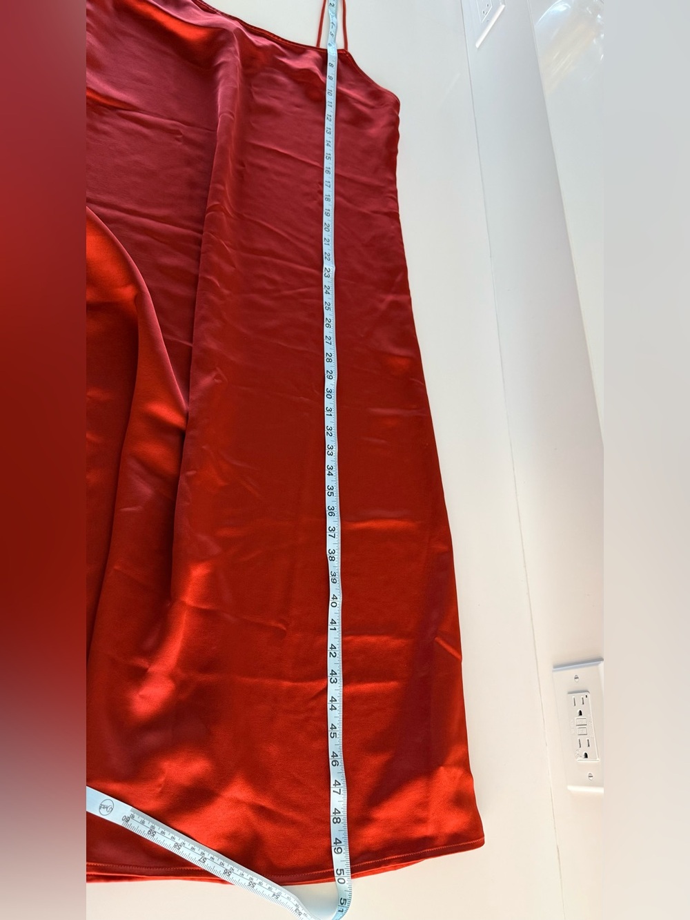 CALVIN KLEIN Burnt Orange Spaghetti Strap Maxi Slip Dress - Picture 7 of 8